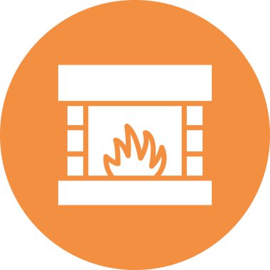 Şömine simgesi, modern vektör illüstrasyon tasarımı. 