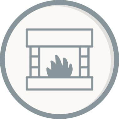 Şömine simgesi, modern vektör illüstrasyon tasarımı. 