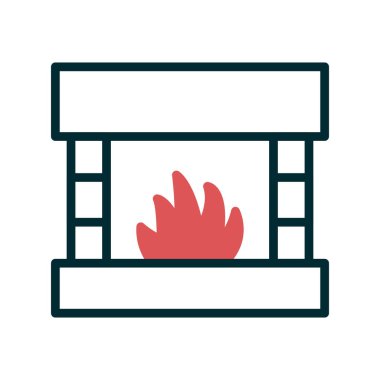 Şömine simgesi, modern vektör illüstrasyon tasarımı. 