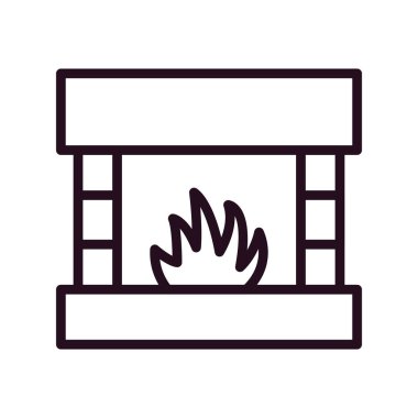 Şömine simgesi, modern vektör illüstrasyon tasarımı. 