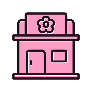 Çiçek Dükkanı simgesinin vektör çizimi 