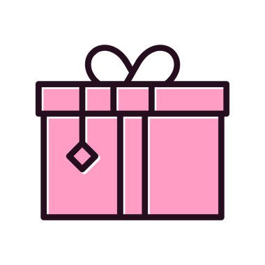 Hediye kutusu simgesi. vektör illüstrasyonu.