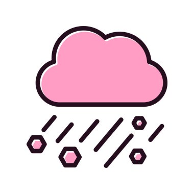 Hava durumu. Web simgesi basit bir illüstrasyon. Dolu 