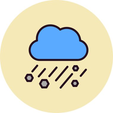 Hava durumu. Web simgesi basit bir illüstrasyon. Dolu 