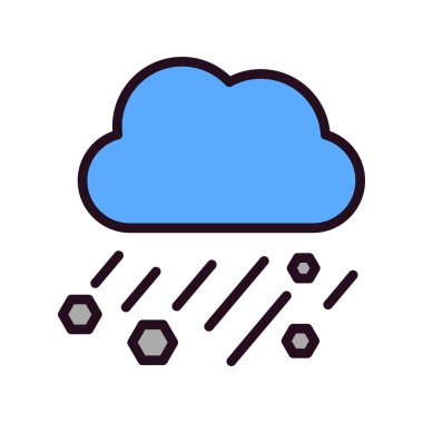 Hava durumu. Web simgesi basit bir illüstrasyon. Dolu 