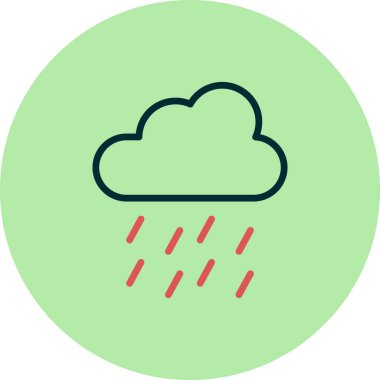 Yağmur bulutu. Web simgesi basit tasarım