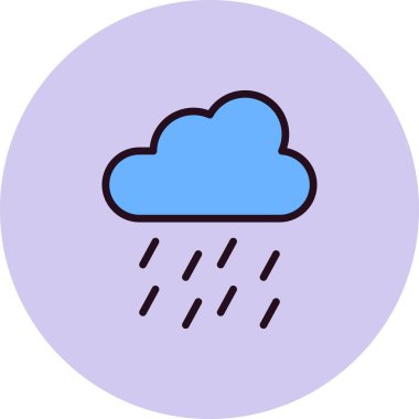 Yağmur bulutu. Web simgesi basit tasarım