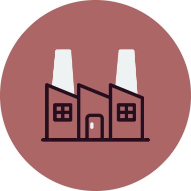Fabrika inşa ikonu vektör illüstrasyonu, Endüstri 