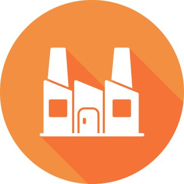Fabrika inşa ikonu vektör illüstrasyonu, Endüstri 