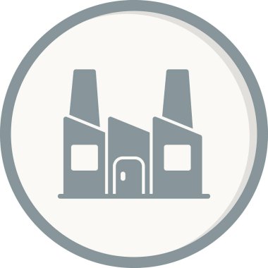 Fabrika inşa ikonu vektör illüstrasyonu, Endüstri 