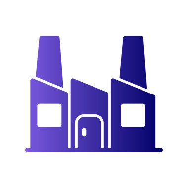 Fabrika inşa ikonu vektör illüstrasyonu, Endüstri 