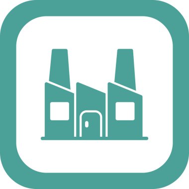 Fabrika inşa ikonu vektör illüstrasyonu, Endüstri 