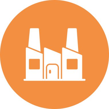 Fabrika inşa ikonu vektör illüstrasyonu, Endüstri 