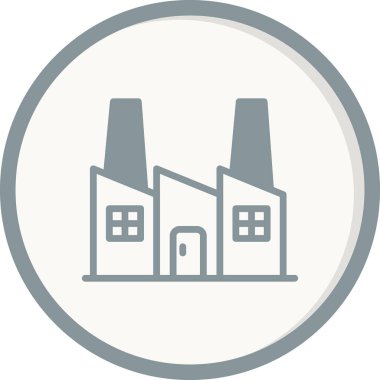 Fabrika inşa ikonu vektör illüstrasyonu, Endüstri 