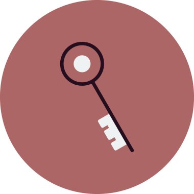 tek anahtar simgesi vektör illüstrasyonu