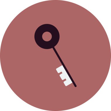 tek anahtar simgesi vektör illüstrasyonu