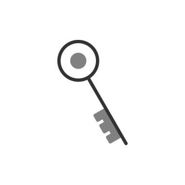 tek anahtar simgesi vektör illüstrasyonu