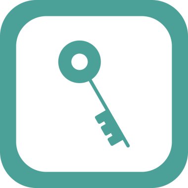 tek anahtar simgesi vektör illüstrasyonu