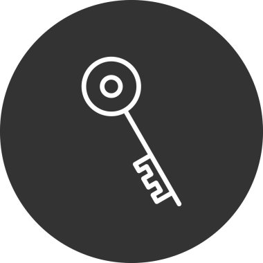 tek anahtar simgesi vektör illüstrasyonu