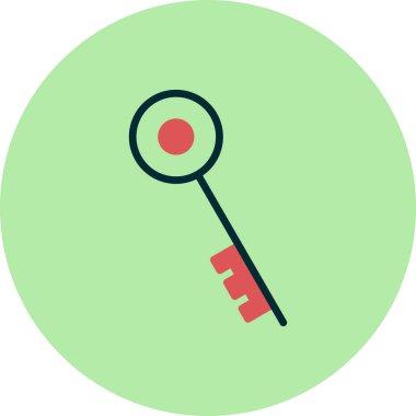 tek anahtar simgesi vektör illüstrasyonu