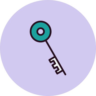 tek anahtar simgesi vektör illüstrasyonu