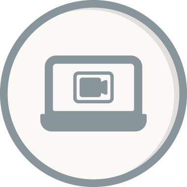 Video çağrı kodlu dizüstü bilgisayar, vektör illüstrasyonu