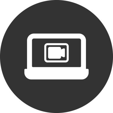 Video çağrı kodlu dizüstü bilgisayar, vektör illüstrasyonu