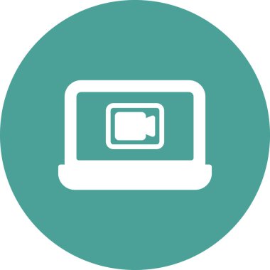 Video çağrı kodlu dizüstü bilgisayar, vektör illüstrasyonu