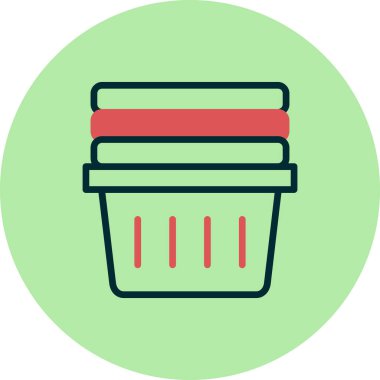 çamaşır sepeti simgesi, vektör illüstrasyonu