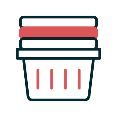 çamaşır sepeti simgesi, vektör illüstrasyonu