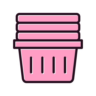 çamaşır sepeti simgesi, vektör illüstrasyonu