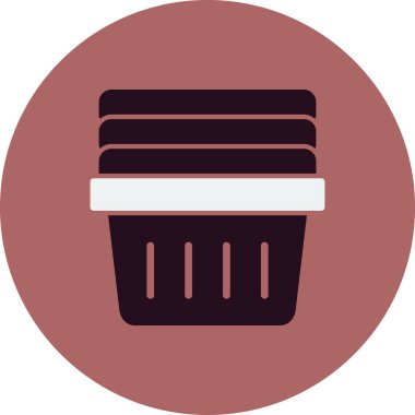 çamaşır sepeti simgesi, vektör illüstrasyonu