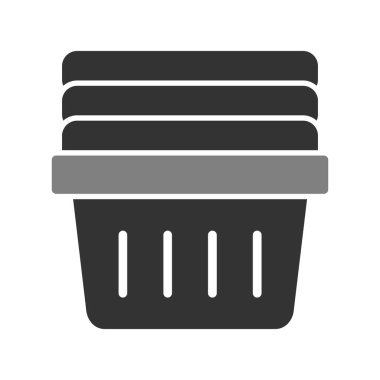 çamaşır sepeti simgesi, vektör illüstrasyonu