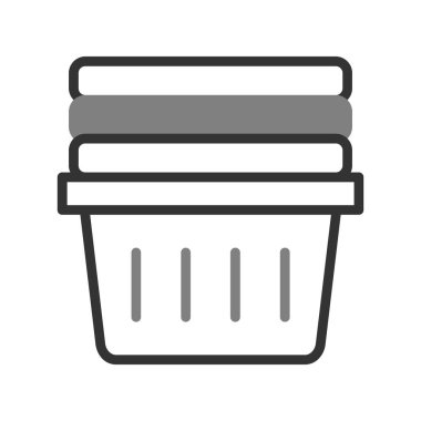 çamaşır sepeti simgesi, vektör illüstrasyonu