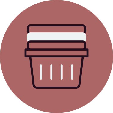 çamaşır sepeti simgesi, vektör illüstrasyonu