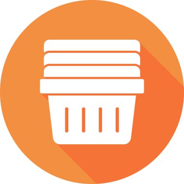 çamaşır sepeti simgesi, vektör illüstrasyonu