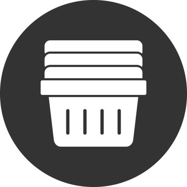 çamaşır sepeti simgesi, vektör illüstrasyonu