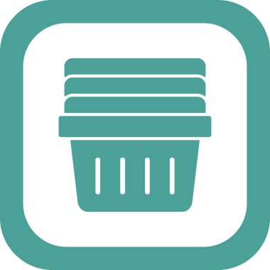 çamaşır sepeti simgesi, vektör illüstrasyonu