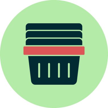 çamaşır sepeti simgesi, vektör illüstrasyonu