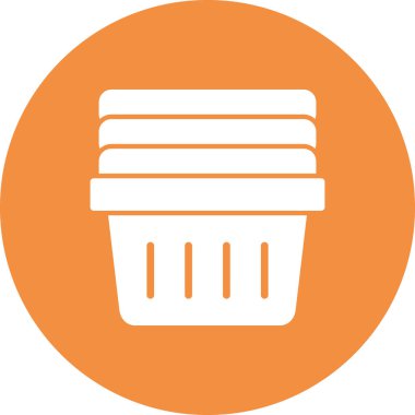 çamaşır sepeti simgesi, vektör illüstrasyonu