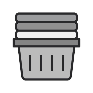 çamaşır sepeti simgesi, vektör illüstrasyonu