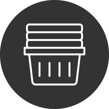 çamaşır sepeti simgesi, vektör illüstrasyonu