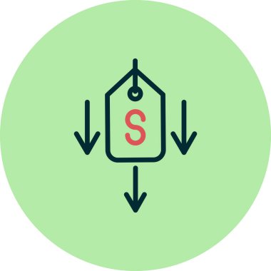 Düşük Fiyat simgesinin vektör çizimi