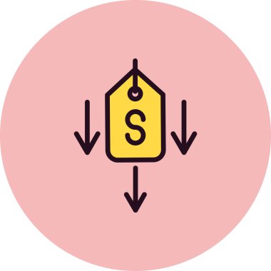 Düşük Fiyat simgesinin vektör çizimi