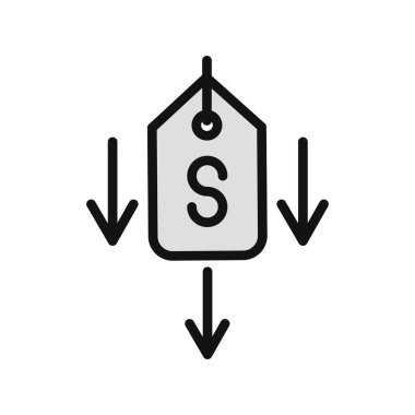 Düşük Fiyat simgesinin vektör çizimi