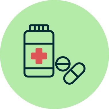 İlaç şişesi, ilaç konsepti vektör çizimi