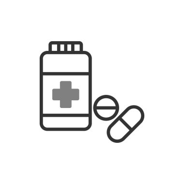 İlaç şişesi, ilaç konsepti vektör çizimi