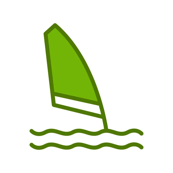 Windsurf Ícone Web Ilustração Simples — Vetor de Stock