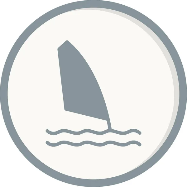 ウィンドサーフィンだWebアイコンシンプルなイラスト — ストックベクタ