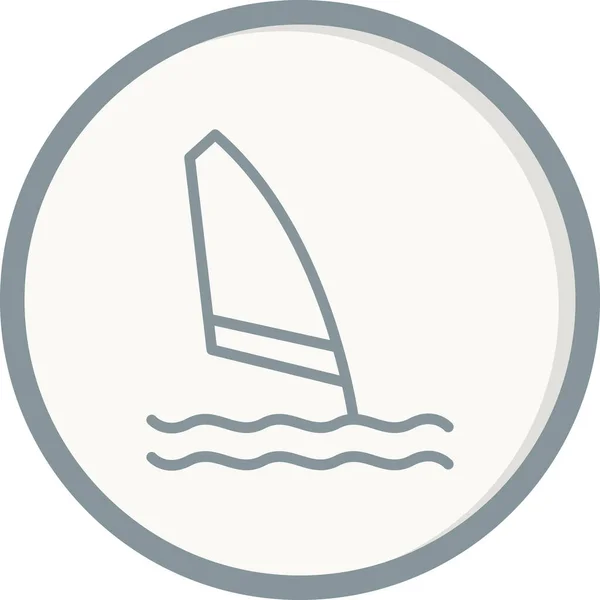 Windsurf Icono Web Ilustración Simple — Vector de stock